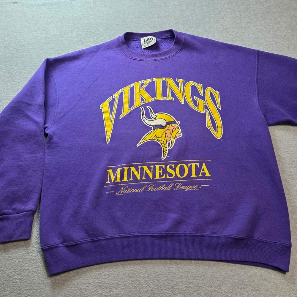 Minnesota Vikings Vintage 1996 Lee Sport Sweatshirt Mens XL Purple NFL USA Made